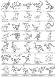 English Worksheet: Dinosaur Pitcionary