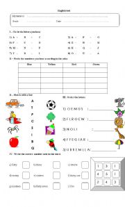English Worksheet: The alphabet and numbers
