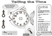 English Worksheet: FISH_CLOCK PAPER CRAFT WITH MOVABLE HANDS! - FUN ACTIVITY TO PRACTISE TELLING THE TIME (with instructions)