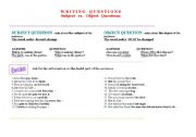 English Worksheet: SUBJECT vs. OBJECT QUESTIONS