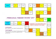 English Worksheet: Board game with phrasal verbs with 