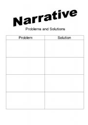English Worksheet: Narrative- Problems and Solutions