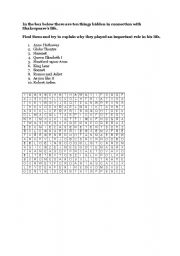 English Worksheet: Shakespeare