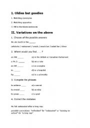 English worksheet: information