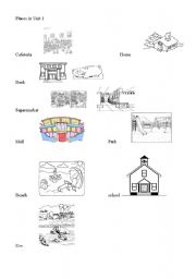 English Worksheet: places
