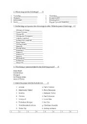 English worksheet: Quiz on the United Kingdom-part 4