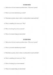 English worksheet: Getting to know you