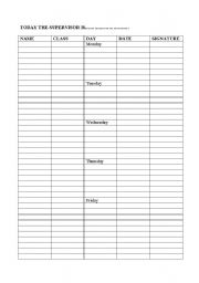 English worksheet: A CLASSROOM SUPERVISOR