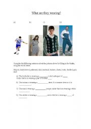 English worksheet: What are they wearing