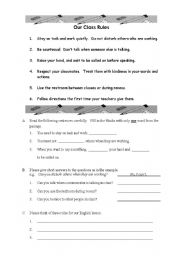 English Worksheet: Class Rules