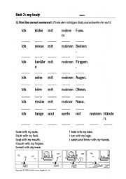 English worksheet: body