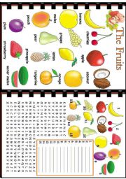 English Worksheet: The Fruits