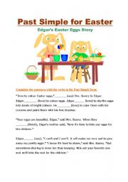 English Worksheet: Past Simple For Easter( 2 PAGES)