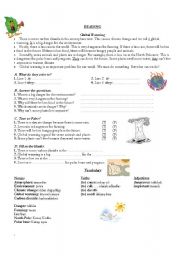 English Worksheet: global warming