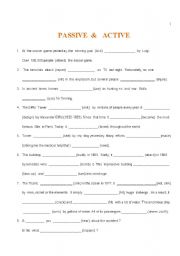 English Worksheet: Passive &  Active  voice   -  8th grade
