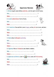 English worksheet: Questions Revsion