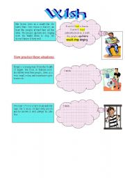 English Worksheet: Wish and regret present and past