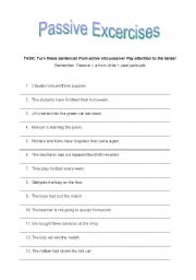 English Worksheet: The Passive - Exercises