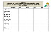 English worksheet: table information gap activity