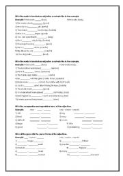 English worksheet: EXERCISES