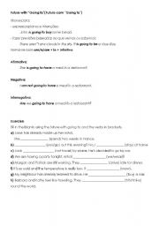 English Worksheet: Grammar future going to