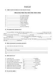 English Worksheet: Simple Past activities