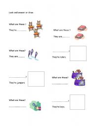 English worksheet: look and answer plural