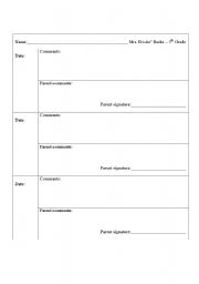 English Worksheet: Parent Log
