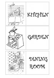 English Worksheet: parts of the house domino