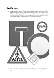 English worksheet: Traffic signs - Practice for modal verbs