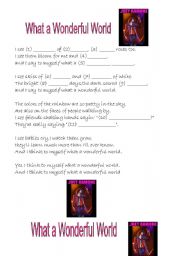 English Worksheet: what a wonderful world - ramones