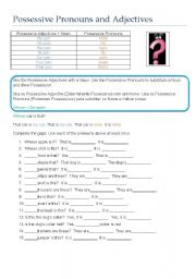 Possessive Prounouns and Adjectives and Whose