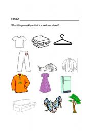 English worksheet: Things You Find in a Closet