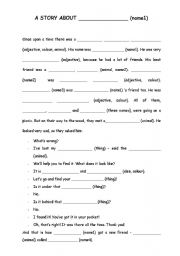 English Worksheet: a story