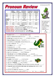 English Worksheet: Pronoun Review