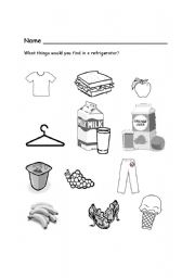English worksheet: Things You Find in the Refrigerator 