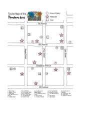 English Worksheet: map of a town