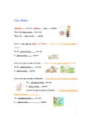 English worksheet: class rules