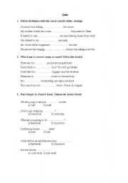 English Worksheet: Intermediate Quiz