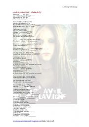 English Worksheet: Avril lavigne -Skater boy Lyrics and activities