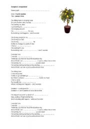 English Worksheet: Listen exercise Song Lemon Tree