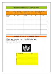 English worksheet: speaking practice for comparatives, gap fill and spoken production