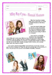 English Worksheet: Hannah Montana