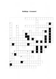 English worksheet: Buildings crossword