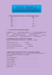 English Worksheet: Past Simple