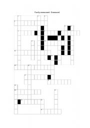 English Worksheet: Family crossword