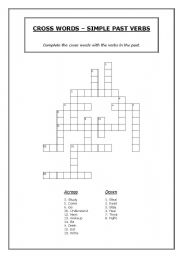 English Worksheet: Simple Past Verbs Crosswords