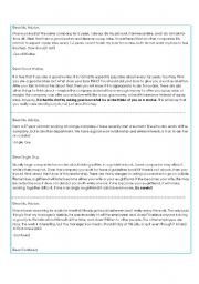 English worksheet: Ms. Advice Newspaper Column