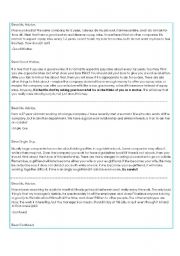 English Worksheet: Ms. Advice Newspaper Column