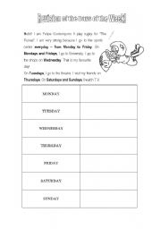 English Worksheet: Days of the week